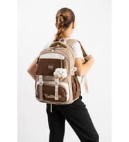 Ventis Unisex Okul Çantası Ortaokul Lise Maskotlu Sırt Çantası 43*30 Cm Su Geçirmez Kumaş Vnt4-G