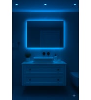 Digital Hayat  Dikdörtgen Ayna  Beyaz Günışığı Amber Mavi Kırmızı RGB  Işıklı Banyo Makyaj Aynası Dekoratif