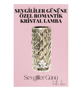 Mey İthalat® Sevgililer Gününe Özel Romantik Kristal Gece Lambası Sevgiliye Hediye