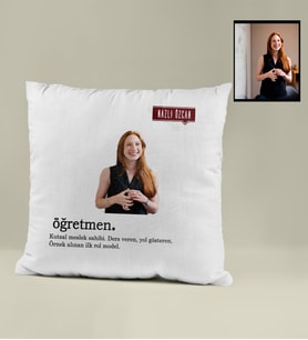 Öğretmenler Gününe Özel Fotoğraflı Hediyelik Öğretmen Yastık