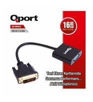 QPORT Q-VDV2 0.15metre DVI (24+1)-VGA Görüntü Adaptörü Siyah