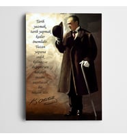 Atatürk Tarih Yazmak  Kanvas Tablo