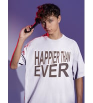 Happier Than Ever Billie Eilish Sırt Baskılı Unisex Oversize Şarkıcı Tişört