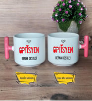 Optisyen Kupa Bardak T Pembe Kulplu Tıp Bayramı Hediyesi