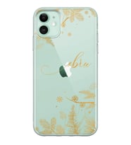 Apple Gold Dallar Tasarımlı Şeffaf Telefon Kılıfı