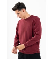 Maraton Regular Erkek Bisiklet Yaka Bordo Sweatshirt