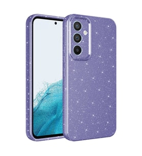 Samsung Galaxy A35 Uyumlu Kılıf Kamera Korumalı Simli Lüks Zore Koton Kapak (Mor)