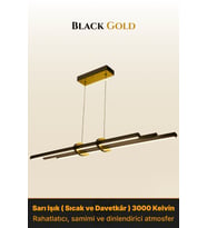 Cosmo Gold Lineer LED Sarkıt Avize – Kumandalı Dim Edilebilir – Yukarı & Aşağı Işık