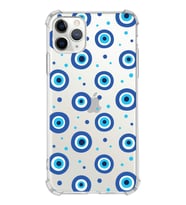 PrintiFy Apple iPhone 11 Pro Max Uyumlu Nazar Boncuğu 1 Baskılı Şeffaf Köşe Korumalı Antişok Kılıf