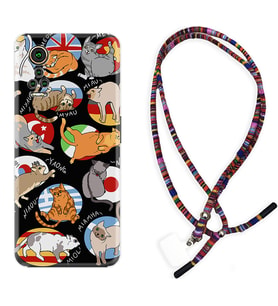 General Mobile GM 21 Pro GM 22 Pro Plus Kılıf Boyun Asklı Rasta Silikon Miyavlamalar 1793