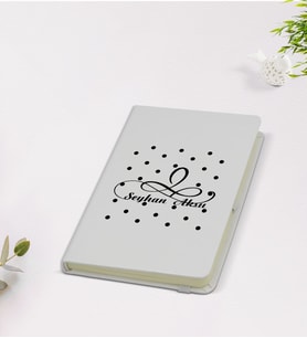 BK Gift Kişiye Özel İsimli 9x14cm Beyaz Defter - Model 4