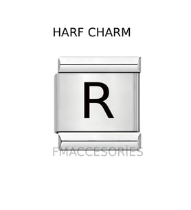 İTALYAN ÇELİK CHARM ÇELİK CHARM R HARFİ İSİM TARİH BAŞ HARF YAZILIR 9 MM
