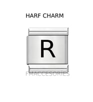 İTALYAN ÇELİK CHARM ÇELİK CHARM R HARFİ İSİM TARİH BAŞ HARF YAZILIR 9 MM