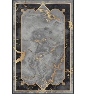Eliana Home Baskılı, Yıkanabilir Kaymaz Taban Salon Halısı LNA0731 100x150 cm (Gri)