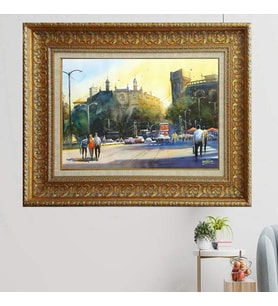 Gold Altın Kalın Çerçeveli Paspartulu Tablo vk443