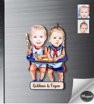 Kişiye Özel Çocuk Arkadaşlar Ahşap Magnet -2