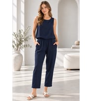 Beli Lastikli Modal Pantolon & Kalın Askılı Bluz Takımı - Haki
