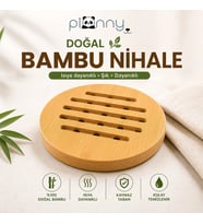 Pionny Bambu Yuvarlak Nihale - Açık Kahverengi - 17 cm