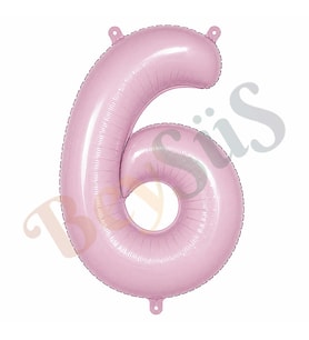 6 Rakam Folyo Balon pembe Rengi (76 cm)