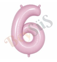 6 Rakam Folyo Balon pembe Rengi (76 cm)