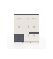 Arges Dolap 8 Raflı 4 Çekmeceli 3 Askılı 220x30x243 Antrasit-Aytaşı/Antrasit