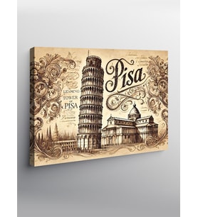 Kanvas Tablo Pisa Kulesi Deseni