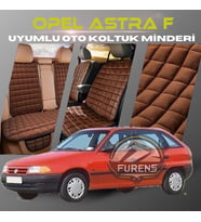 Opel Astra F Kahverengi Renk Tay Tüyü Cepli & Terletmez Sırtlı Oto Koltuk Minder Seti - Koltuk Koruma Kılıfı (ÖN & ARKA TAM SET)