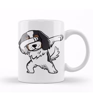 Dabbing Tricolor Cavalier King Charles Spaniel Kupa Bardak Porselen
