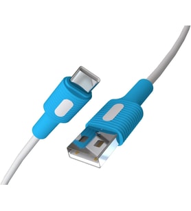 Coral USB A-C Hızlı Şarj Kablosu (Beyaz + Beyaz/Mavi Uç) (150 CM)