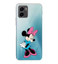 Vivo Y15s 2021 Uyumlu Kamera Korumalı Kapak Minnie Mouse Tasarımlı Şeffaf Silikon Kılıf