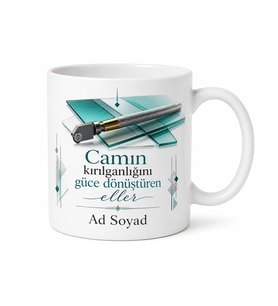 Camcıya Hediye Kupa Şeffaf Elmas Kesici Silikon Çekme Kırık Cam Değişimi Bardak