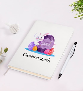 BK Gift Kişiye Özel Paskalya Bayramı Beyaz Defter ve Kalem Seti-6