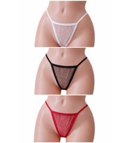 Anastasia Underwear Fantezi Kadın String Tanga Tül Külot 3'lü - ANS109 (Çok Renkli)