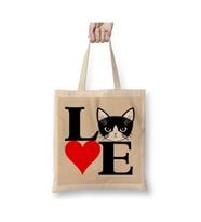 I Love Kedi Seni Seviyorum Kedi Cats Beyaz Bez Çanta Uzun Saplı Alışveriş Çantası Plaj Çantası