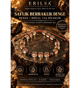 Sertifikalı Saflık Berraklık Denge Odaklanma Doğal Taş Bileklik - Kahverengi Termal Kuvars
