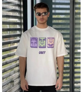 Erkek Kısa Kol Yazlık Tişört Bisiklet Yaka Baskılı Oversize T-Shirt - Beyaz
