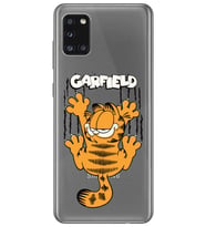 Samsung Galaxy A31 Uyumlu Garfield Desenli Şeffaf Telefon Kılıfı