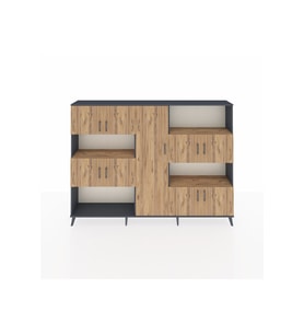 Arges Dolap 10 Raflı 9 Kapaklı 220x30x163 Antrasit-Çam