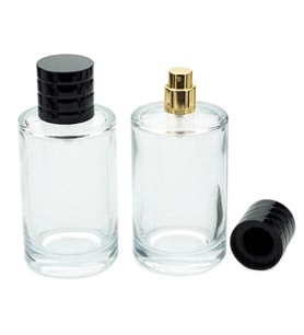 Parfüm Şişesi 100 ml 3 Adet Uzun Silindir Model Kolay Kapama (Şeffaf)