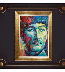 Özel Seri Paspartulu Çerçeveli Atatürk Tablo l478 (Gold)