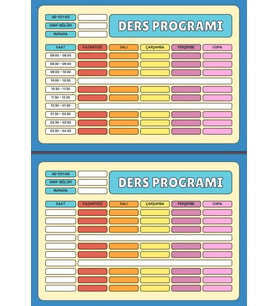 Haftalık Ders Programı YAZ-SİL