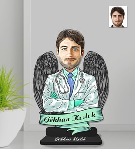 Kişiye Özel Doktor Erkek Ahşap Biblo-6