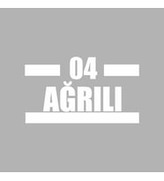 04 Ağrılı Araba Sticker siyah 14x8 CM (Beyaz)