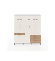 Arges Dolap 11 Raflı 4 Çekmeceli 2 Askılı 220x30x243 Antrasit-Aytaşı/Çam