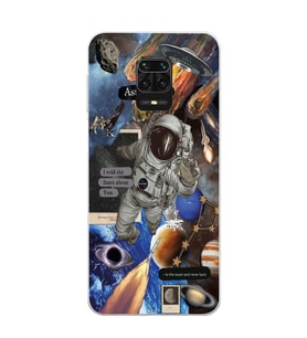 Redmi Note 9 Pro / 9s Uyumlu Astrophilia Uzay Kolaj Tasarımlı Şeffaf Telefon Kılıfı