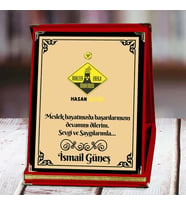 Nükleer Enerji Mühendisi Baskılı Plaket (1. Tasarım)  Kişiye Özel (Kırmızı)