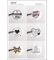 48 Adet Thank You-hand Made With Love Etiket, 17 Farklı Tasarım Sticker
