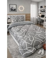 ETE HOMETEX TEK KİŞİLİK LÜX WELSOFT YORGAN SETİ MİX GRİ 8696474232070
