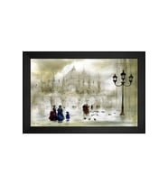 Manzara Temalı Kanvas Tablo 50 x 70 cm Siyah Çerçeve