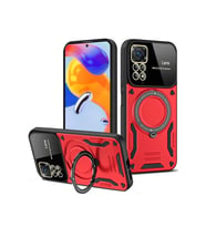 Pilelistore   Xiaomi Redmi Note 12 Pro 4G Kılıf Joy Lens Standlı Kapak - Kırmızı